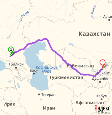 Маршрут из Ташкента в Пятигорск