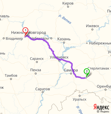 Маршрут из Дзержинска в Бузулук