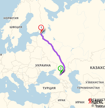 Маршрут из Сестрорецка в Ставрополь