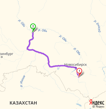 Маршрут из Барнаула в Реполово