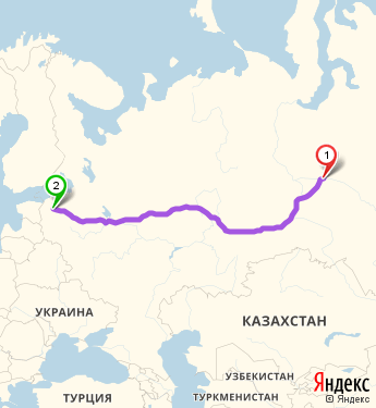 Маршрут из Сургута в Лугу