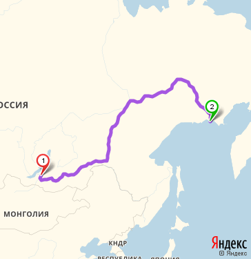Маршрут из Улан-Удэ в Магадан