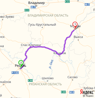 Муром саранск расстояние на машине карта