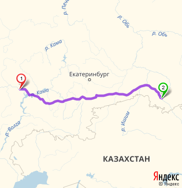 Маршрут из Волжска в Омск