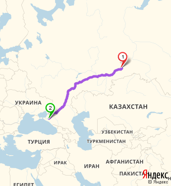 Маршрут из Шатрово в Краснодар