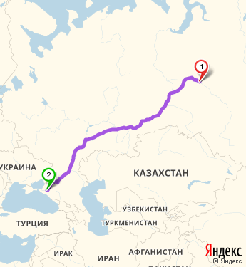 Маршрут из Нижневартовска в Краснодар