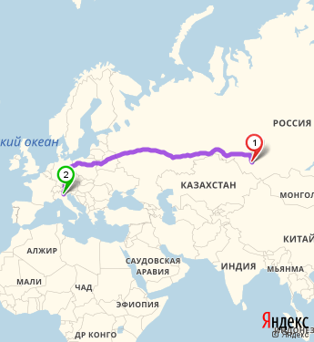 Маршрут из Барнаула в Верону