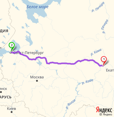 Маршрут из Перми в Санкт-Петербург