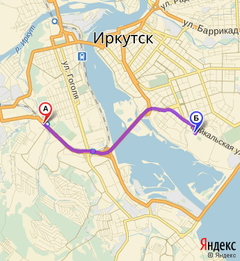 Маршрут по Иркутску