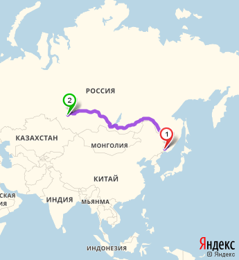 Маршрут из Уссурийска в Новосибирск