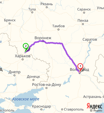 Маршрут из Волгограда в Белгород