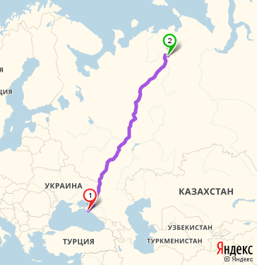 Маршрут из Новороссийска в Усинск