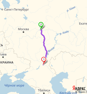 Маршрут из Волгограда в Богородск