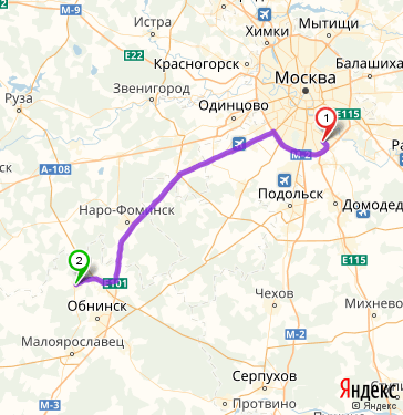Москва боровск карта