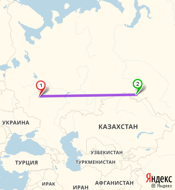 Маршрут из Рязани в Омск