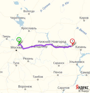 Маршрут из Новочебоксарска в Хотьково