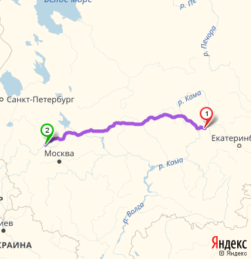 Маршрут из Перми в Тверь