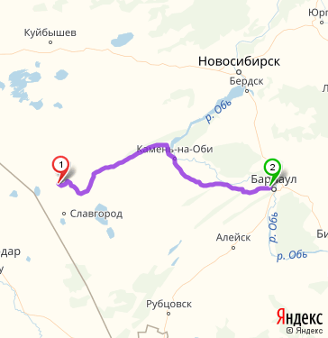 Маршрут из Новопесчаного в Барнаул