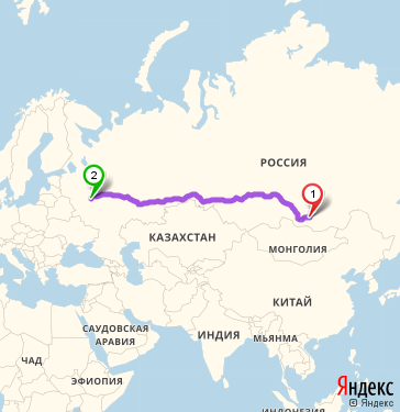 Маршрут из Улан-Удэ в Видное