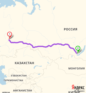 Маршрут из Перми в Иркутск