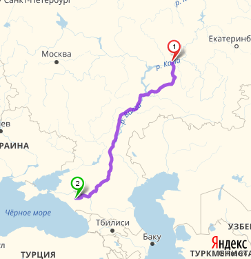 Маршрут из Набережных Челнов в Майкоп