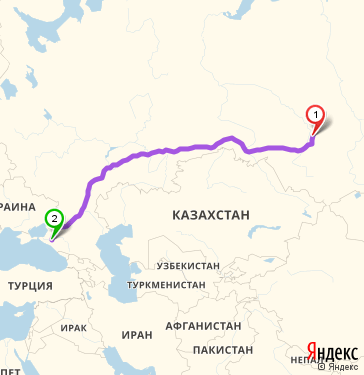 Маршрут из Томска в Краснодар