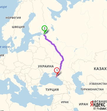 Маршрут из Новороссийска в Санкт-Петербург