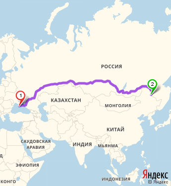 Маршрут из Симферополя в Благовещенск