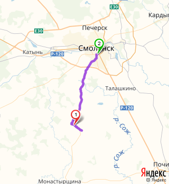 Карта смоленской области монастырщина