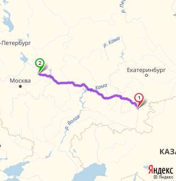 Маршрут из Магнитогорска в Иваново
