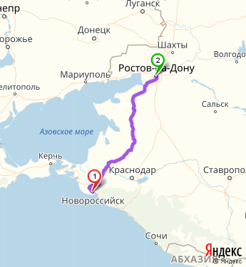 Маршрут из Новороссийска в Ростов-на-Дону