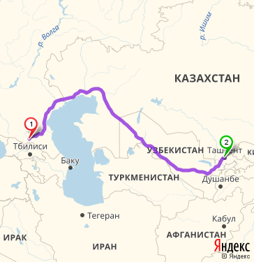 Маршрут из Владикавказа в Ташкент