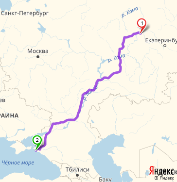 Маршрут из Перми в Анапу