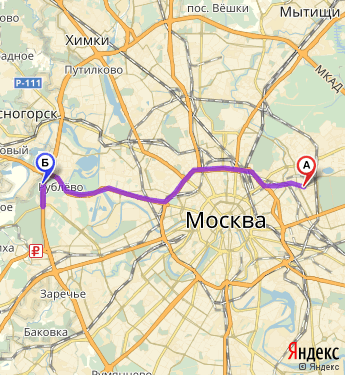 Маршрут из Москвы в 62 км Киевский шоссе