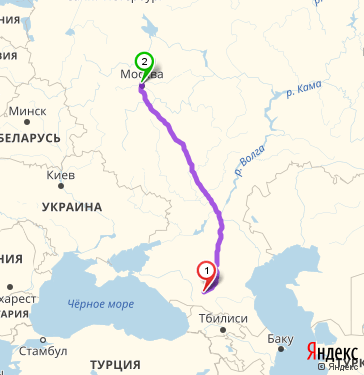Маршрут из Пятигорска в Москву