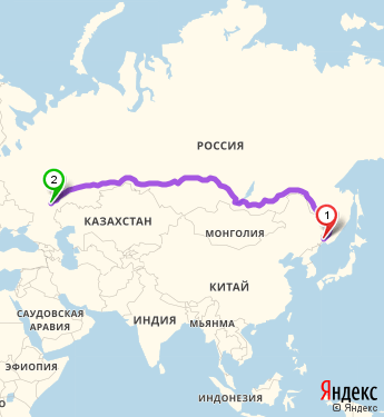 Маршрут из Уссурийска в Саратов