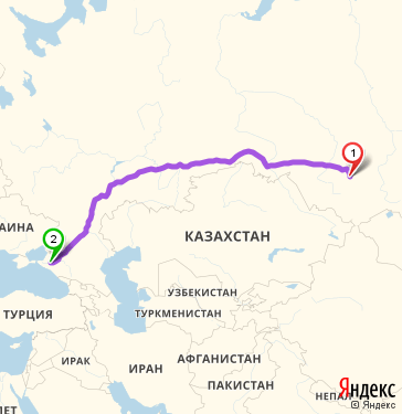 Маршрут из Киселевска в Краснодар