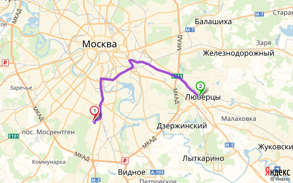 Карта люберцы московской