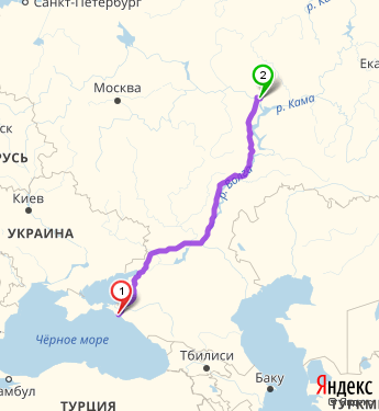 Маршрут из Новороссийска в Казань