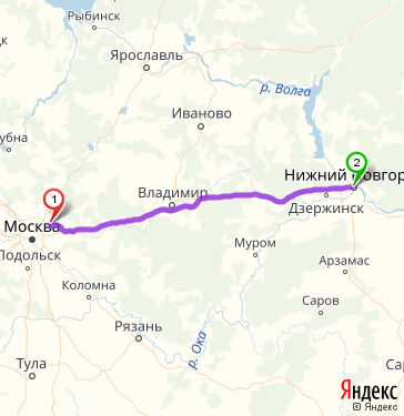 Сколько от москвы до арзамаса. Муром Нижний Новгород на карте.