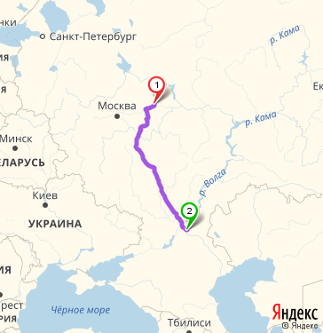 Маршрут из Коврова в Волгоград