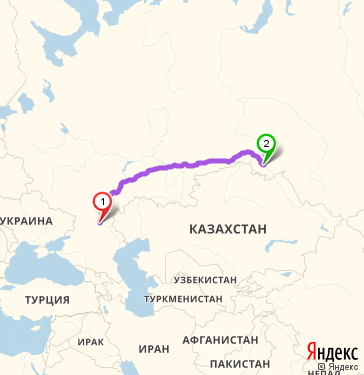 Маршрут из Волгограда в Омск