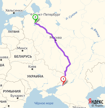 Маршрут из Батайска в Великий Новгород