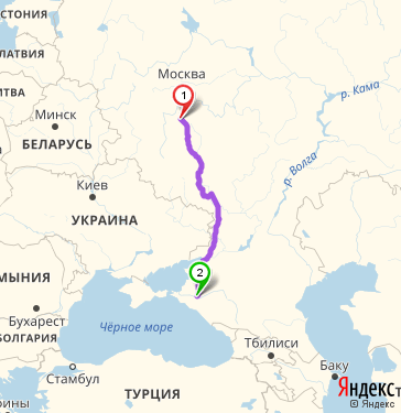 Маршрут из Тулы в Краснодар