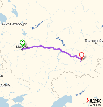 Маршрут из Стерлитамака в Москву