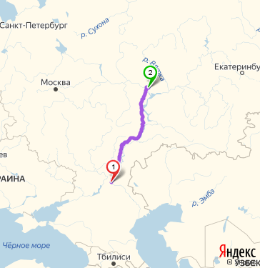 Маршрут из Волгограда в Казань