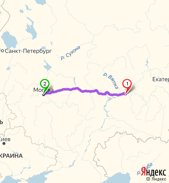 Маршрут из Набережных Челнов в Москву