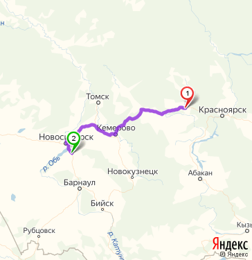 Маршрут из Ачинска в Искитима