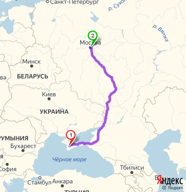 Маршрут из Симферополя в Москву