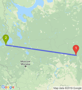 Маршрут из Перми в Санкт-Петербург